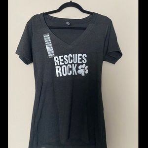 New V-Neck Rescues Rock🐾 T-Shirt Size Large